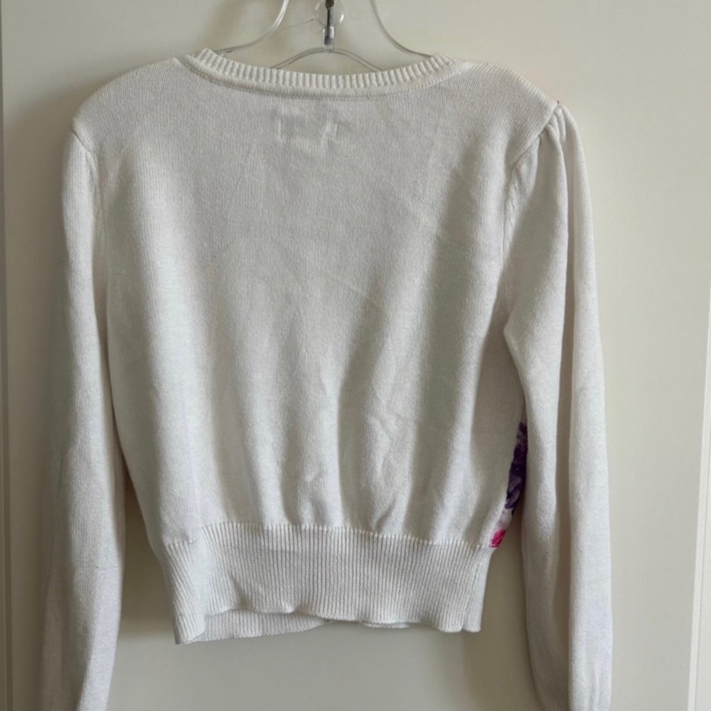 Est. 1989 Place Girls White/Red/Purple‎ Floral Button Down Sweater Size S/P 5/6 - Picture 4 of 7